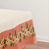 Apricot Azalea sur Crème 60" x 84" Nappe (In Situ)