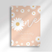 Apricot Daisy 1er anniversaire Invitation