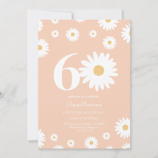 Apricot Daisy 60e anniversaire Invitation