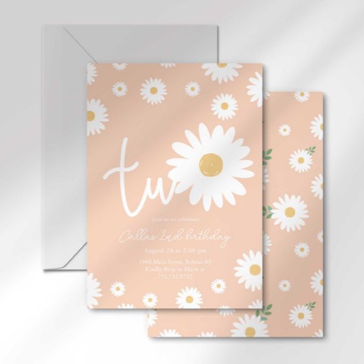 Apricot Daisy Invitation du 2e anniversaire