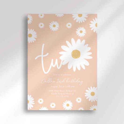 Apricot Daisy Invitation du 2e anniversaire