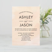 Apricot doux Faire-part de mariage aquarelle (Debout devant)