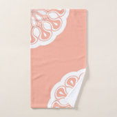 Apricot et blanc Abstrait Mandala moderne (Serviette à main)
