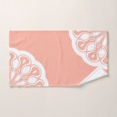 Apricot et blanc Abstrait Mandala moderne (Serviette à main)