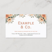 Apricot floral blanc, pas de logo Carte de rendez- (Dos)