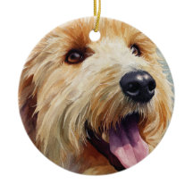 Apricot golden doodle watercolor