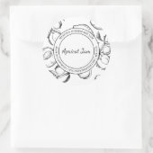 Apricot Jam Croquis étiquette moderne (Sac)