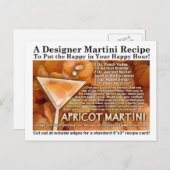 Apricot Martini Recept Briefkaart (Voorkant / Achterkant)