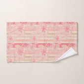 Apricot motif à rayures florales rose (Serviette à main)