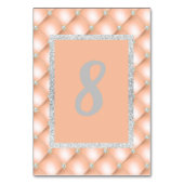 APRICOT PEACH DIAMOND MODERN TABEL NUMMER KAART (Achterkant)