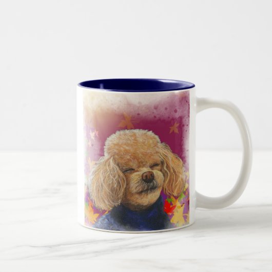 Apricot Poodle Fall quitte l'Art Print Coffee Mug (Droit)