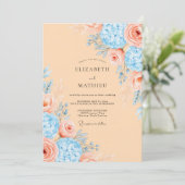 Apricot Refined Spring Wedding Kaart (Staand voorkant)