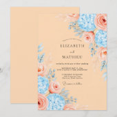 Apricot Refined Spring Wedding Kaart (Voorkant / Achterkant)