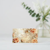 Apricot Rozen Luxury Visitekaartje (Staand voorkant)