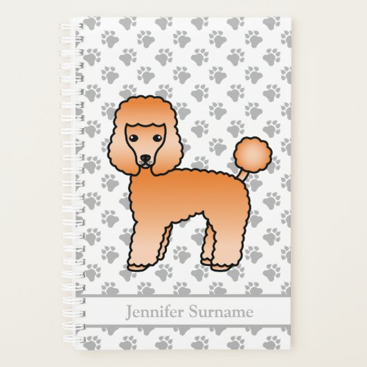 Apricot Toy Poodle mignonette Cartoon Chien & Text (Devant)