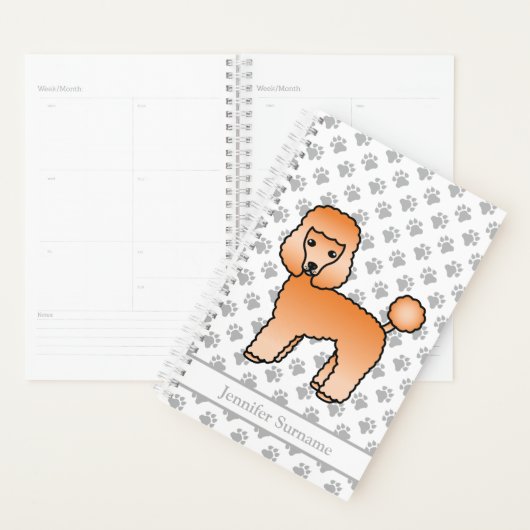Apricot Toy Poodle mignonette Cartoon Chien & Text (Devant avec enveloppe)