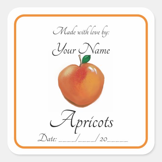 Apricots conserve les autocollants et les Étiquett (Devant)