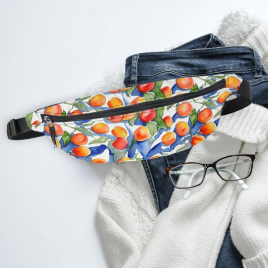 Apricots d'été colorés Fruits Motif d'aquarelle