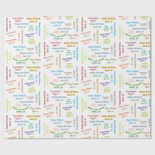 April, 10-jarig cadeaupapier voor cadeautjes (Vlak)