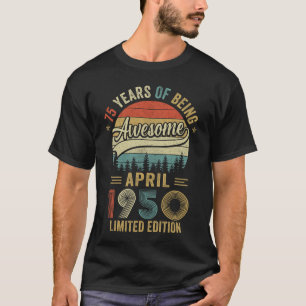  april 1950 75 jaar oude 75e verjaardag Mannen W T-shirt