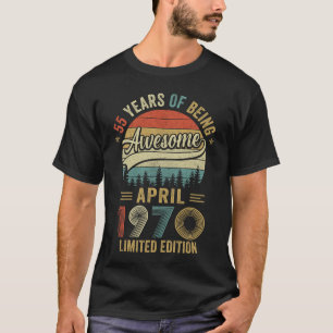 april 1970 55 jaar oude 55ste verjaardag Mannen W T-shirt