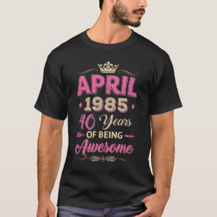 April 1985 40 jaar Geweldige Retro 40th BI T-shirt