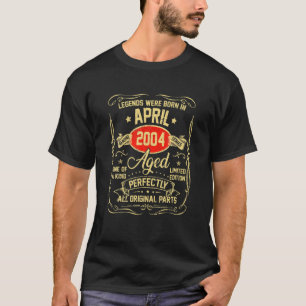 April 2004 18e verjaardag cadeaus 18 jaar oude jon t-shirt