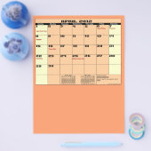 April. 2012 Kalender 13 Maanden Multifunctionele F Flyer (Enkel)