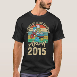 April 2015 7 jaar oud 7-jaardagkleding t-shirt