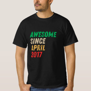 April 2017 Verjaardag T-shirt - Retro Distressed D