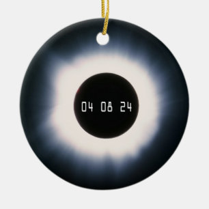 April 2024 Totale zonnepanelen in zwart-wit Keramisch Ornament