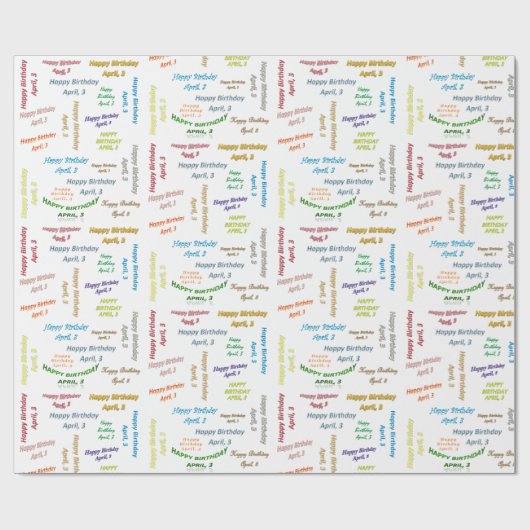 April, 3 cadeaupapier voor cadeautjes (Vlak)