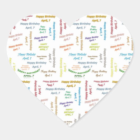 April, 7 Birthday Sticker (Voorkant)
