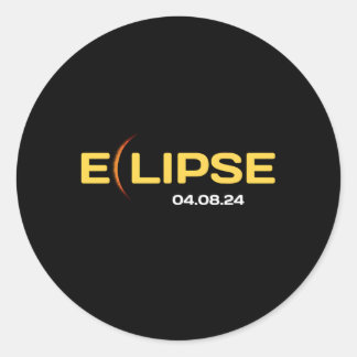 April 8 2024 Totaal Zonsverduisteringspad van tota Ronde Sticker