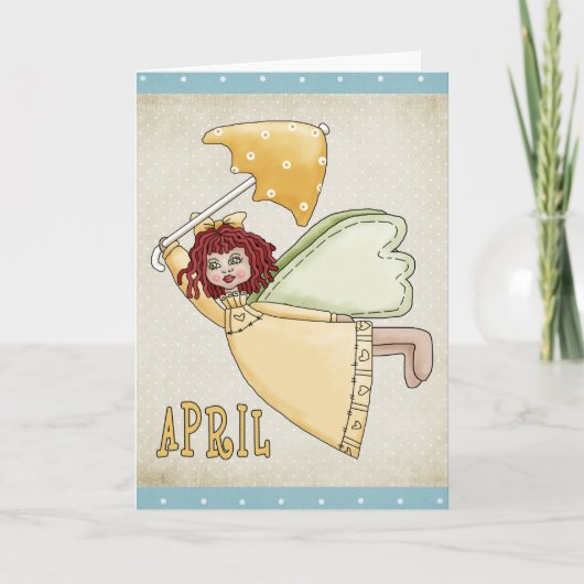April Angel Blank Wenskaart Kaart (Voorkant)