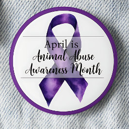 April Animal Abuse Awareness Month Ronde Button 5,7 Cm
