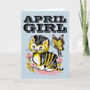 APRIL BIRTHDAY GIRL-WENSKAARTEN KAART