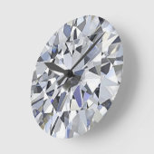 April Birthstone - Diamond Clock Ronde Klok (Hoek)