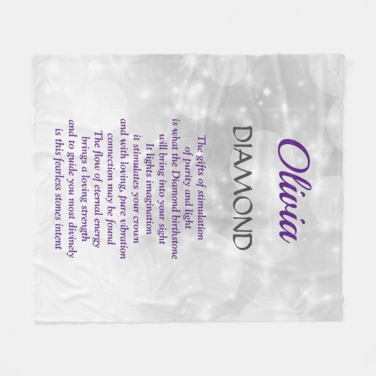 April Birthstone Diamond design Fleece Deken (Voorkant (Horizontaal))