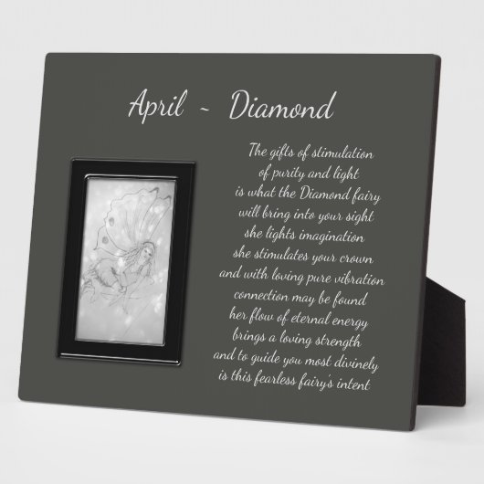 April Birthstone Diamond Fotoplaat (Zijkant)