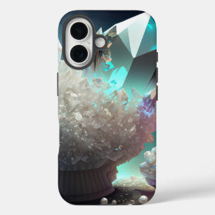 April Birthstone Diamond Quartz Crystal Pearls iPhone 16 Hoesje