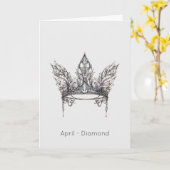 April Birthstone Diamond Verjaardag Kaart (Gele Bloem)