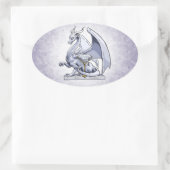 April Birthstone Dragon: Diamond Ovale Sticker (Tas)