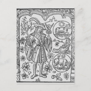 April, bloemen, Aries Briefkaart