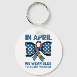 April Blue Outfit om het bewustzijn van autisme en Sleutelhanger