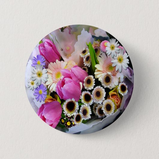 April Bouquet Ronde Button 5,7 Cm (Voorkant)