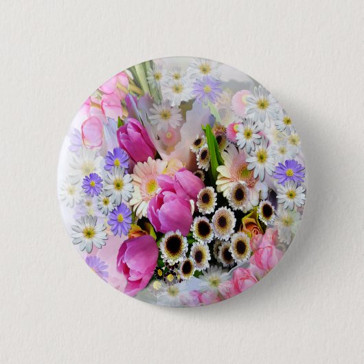 April Bouquet Ronde Button 5,7 Cm (Voorkant)