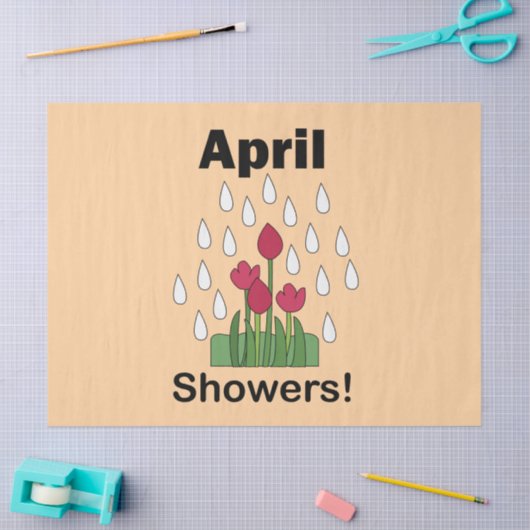 April Buien Roze Madeliefje Bloem Bloemig Tissuepapier (Craft)