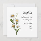 April Daisy Personalized Birthday Kaart (Voorkant)