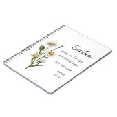 April Daisy Personalized Birthday Notitieboek (Linkerzijde)